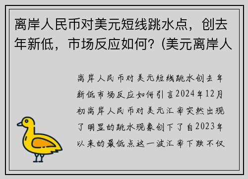 离岸人民币对美元短线跳水点，创去年新低，市场反应如何？(美元离岸人民币大跌意味着什么)
